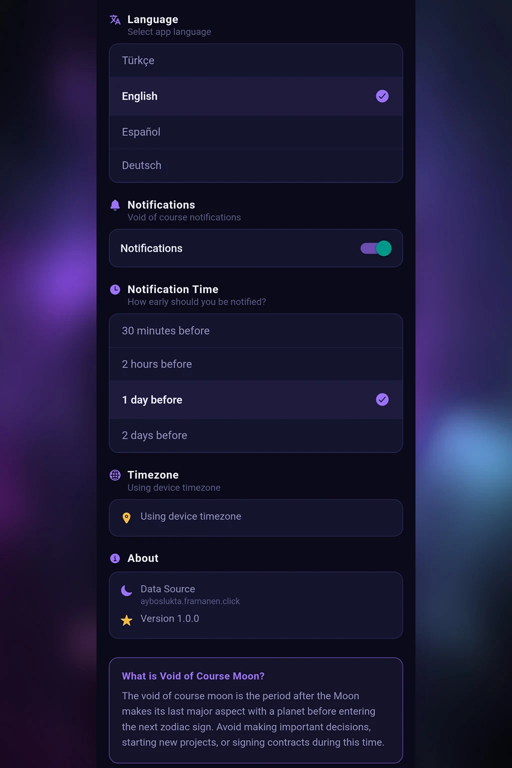 Moon Void of Course screenshot